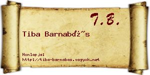 Tiba Barnabás névjegykártya